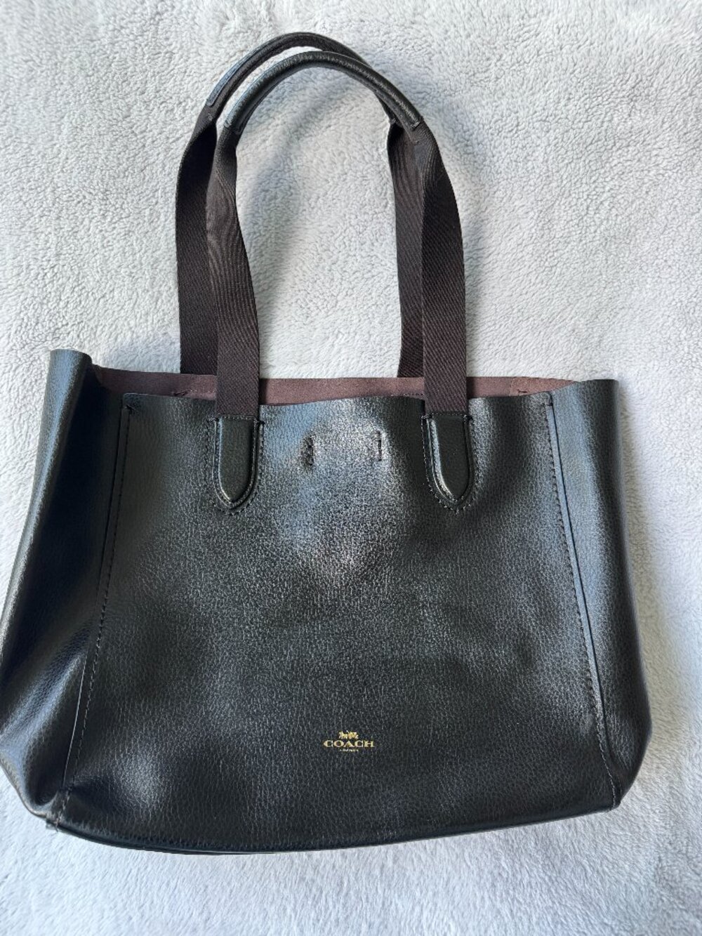 Coach Black Leather Derby Tote Shoulder Bag F58660